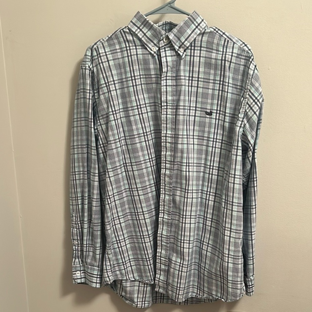 Southern Marsh blue plaid button down men’s shirt